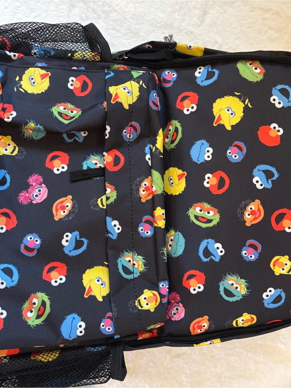 Kids Sesame Street Character backpack - Black with Multi-Color Sesame Faces